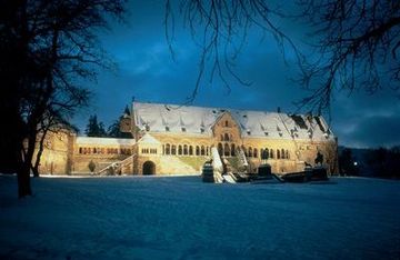 Goslar: view of Kaiserpfalz Palace in winter
